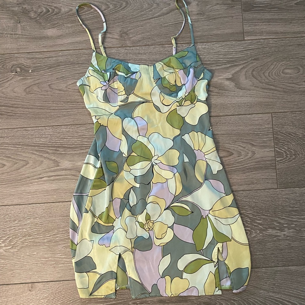 Sky to Moon Floral Retro Spaghetti Strap Dress
